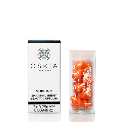 Oskia London | Super-C Smart-Nutrient Beauty Capsules | 7 Capsules | Vitamin c serum | Biodegradable capsules | Travel Size Serum 