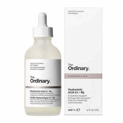 The Ordinary Hyaluronic Acid 2% + B5 | now with 5 different kinds of Hyaluronic Acid | visibly smooths and plumps skin | restores comfort to dry, tight skin | added Ceramides support the skin's natural hydration barrier and improve skin barrier function | Supersize | 120ml