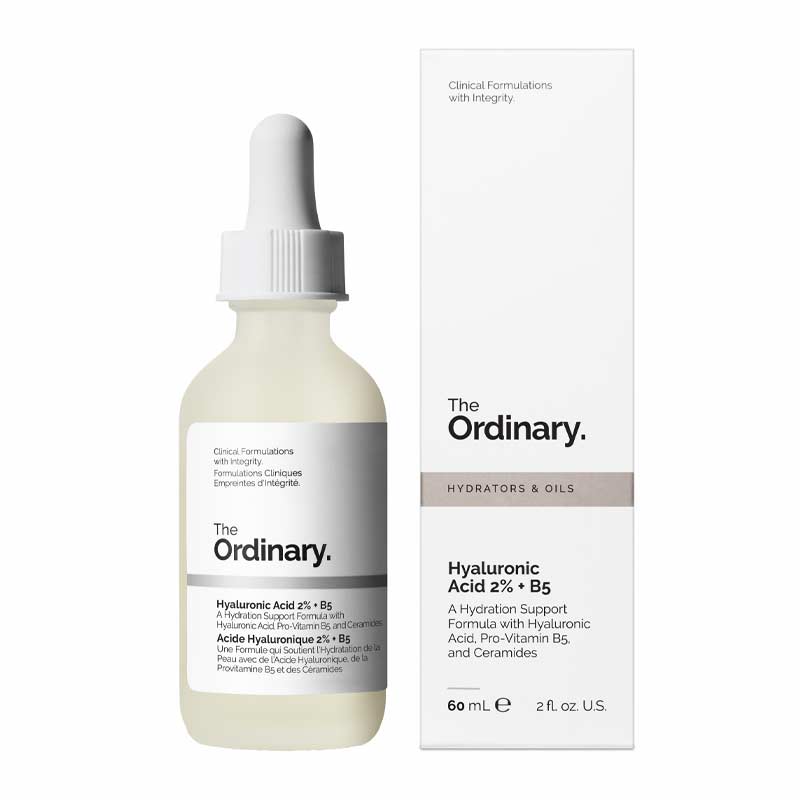 The Ordinary Hyaluronic Acid 2% + B5 | now with 5 different kinds of Hyaluronic Acid | visibly smooths and plumps skin | restores comfort to dry, tight skin | added Ceramides support the skin's natural hydration barrier and improve skin barrier function | 60ml