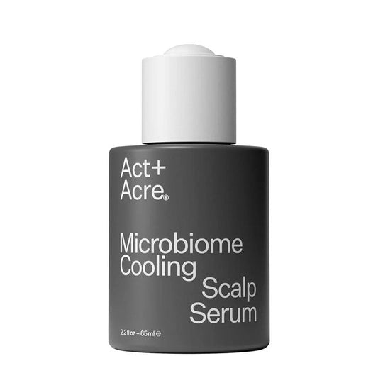 Act+Acre Microbiome Cooling Scalp Serum | Instant relief | Dry, itchy scalp | Reduces dandruff flakes | Two-tiered defence strategy | Balances scalp microbiome | Cools irritation | Noticeable results in 30 days | Strengthens natural scalp defenses | Relief in 30 seconds