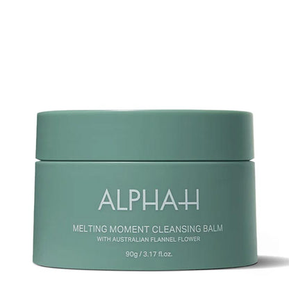 Alpha-H Melting Moment Cleansing Balm Sage | Luxurious | Effective | Cleanse | Australian Flannel Flower Extract | Skin Concerns | Dryness | Dehydration | Oiliness | Makeup Removal | Non-Stripping | Waterless Formula | Gentle Yet Thorough Cleanse | Maintains Skin's pH Balance | Reimagined | Sensorial Scent