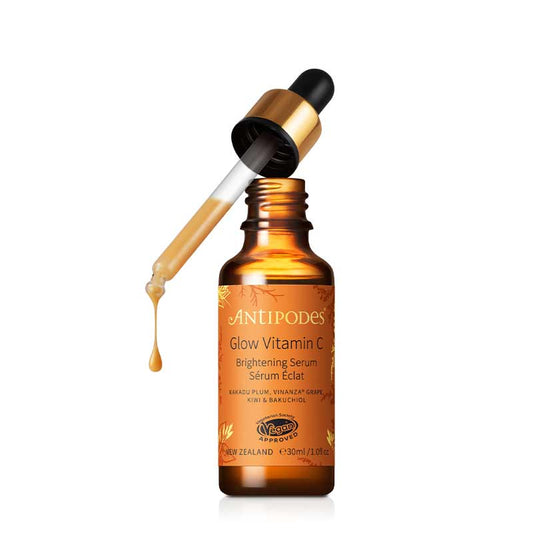 Antipodes Glow Vitamin C Brightening Serum | Vitamin C serum | brighten skin | protect skin | vegan serum | luminous | Kakadu Plum 