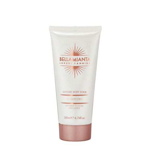 bellamianta triple action glycolic body scrub | tan remover | exfoliator | lactic acid