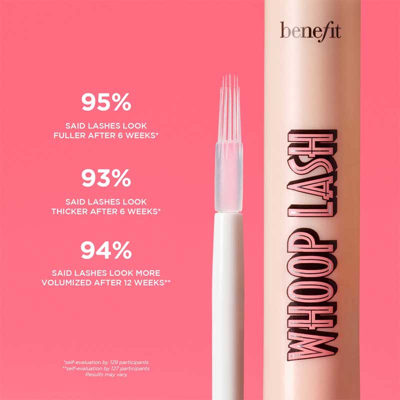 Benefit | Whoop Lash | gentle | conditioning | lash-enhancing serum | fuller | thicker | longer | clinically tested |  transform | healthier | nourished