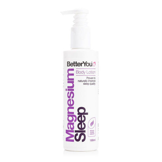 Better You Magnesium Sleep Lotion combines a blend of magnesium, lavender and chamomile into a skin caring lotion to let you achieve deep relaxation and a tranquil sleep schedule