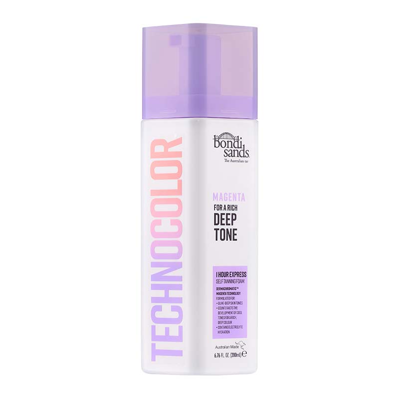 Bondi Sands Technocolour Magenta 1 Hour Express Self Tan | bondi sands | technocolour | self tan | deep tone tan | medium tan | hydrating tan | tanning mousse 