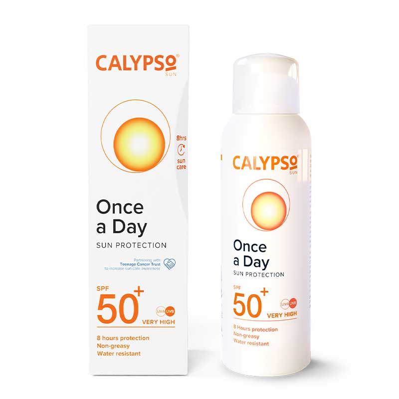 Calypso Once A Day Lotion SPF 50 | All-Day Protection | One Application | 8-Hour Sun Protection | UVA and UVB Protection | Developed for All-Day Sun Safety | Water-Resistant Formula | Activated in 15 Minutes | Full Sun Protection