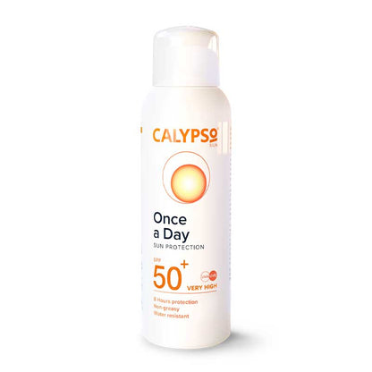 Calypso Once A Day Lotion SPF 50 | All-Day Protection | One Application | 8-Hour Sun Protection | UVA and UVB Protection | Developed for All-Day Sun Safety | Water-Resistant Formula | Activated in 15 Minutes | Full Sun Protection