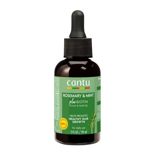 Cantu Strengthening Biotin-Infused Hair & Scalp Oil | Lightweight formula | Nourishes scalp and strands | Promotes healthy hair growth | Minimizes breakage | Suitable for all hair types | Provides intense hydration | Adds brilliant shine | Use nightly for best results