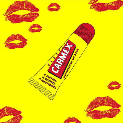 Carmex Classic | Lip Balm | Tube | repairs | protects | lips | caring | dry | chapped | hydrated | iconic | soften | nourish | hydrate | relieve | protection | glides on | camphor | comforting | soothing | relieving irritation | beeswax | lanolin | salicylic acid 