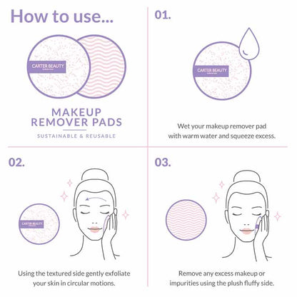 Carter Beauty By Marissa Carter Makeup Remover Pads | reusable makeup removing pads | water removing makeup | clean way to remove makeup | easy makeup remover