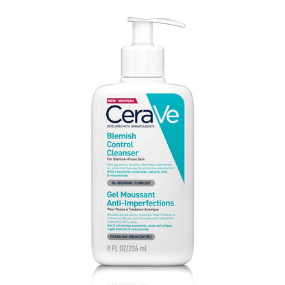 CeraVe, Blemish Control Cleanser, blemish prone acne skin cleanser with gentle exfoliant