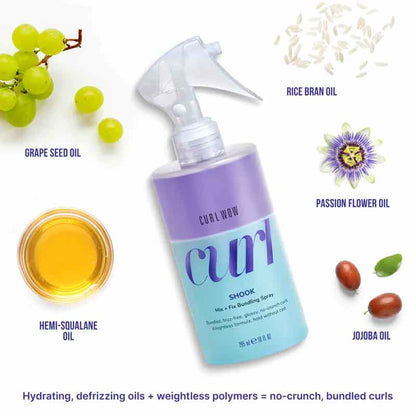 Curl Wow Shook Mix + Fix Bundling Curl Refresher Spray For Curly Hair, curl enhancing products