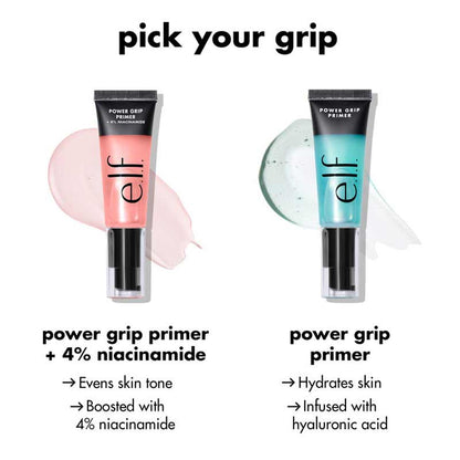 e.l.f. | Power Grip | Primer + Niacinamide | long-lasting makeup | sticky | gel-based | 4% niacinamide | grip makeup | minimize pores | even out skin tone | brighten | dewy finish | vegan | cruelty-free | all skin types | translucent finish | makeup longevity