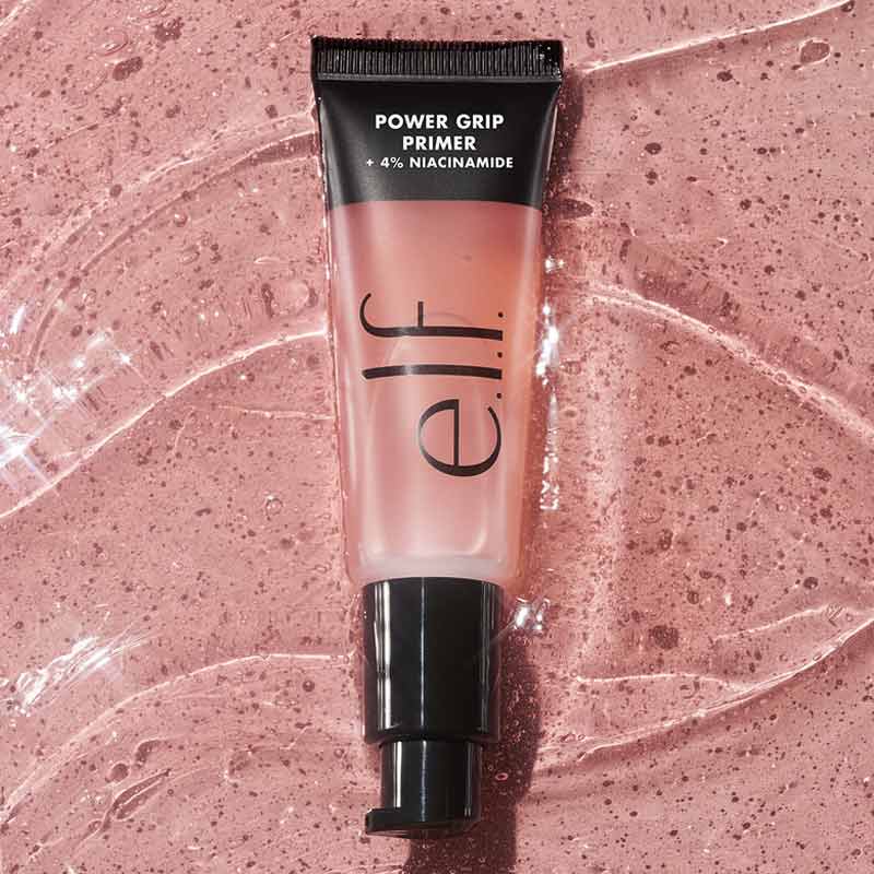 e.l.f. | Power Grip | Primer + Niacinamide | long-lasting makeup | sticky | gel-based | 4% niacinamide | grip makeup | minimize pores | even out skin tone | brighten | dewy finish | vegan | cruelty-free | all skin types | translucent finish | makeup longevity