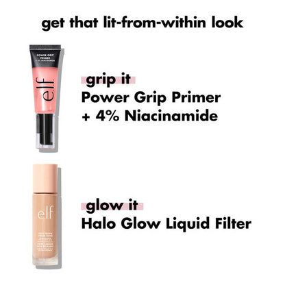 e.l.f. | Power Grip | Primer + Niacinamide | long-lasting makeup | sticky | gel-based | 4% niacinamide | grip makeup | minimize pores | even out skin tone | brighten | dewy finish | vegan | cruelty-free | all skin types | translucent finish | makeup longevity