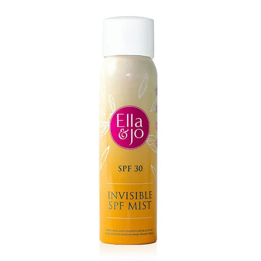 Ella & Jo Invisible SPF Mist SPF 30 | Face mist sunscreen | Broad spectrum protection | UVA & UVB rays | Sun damage protection | Lightweight | Non-greasy | Convenient mist | Can be applied under and over makeup | Sun Care Innovation