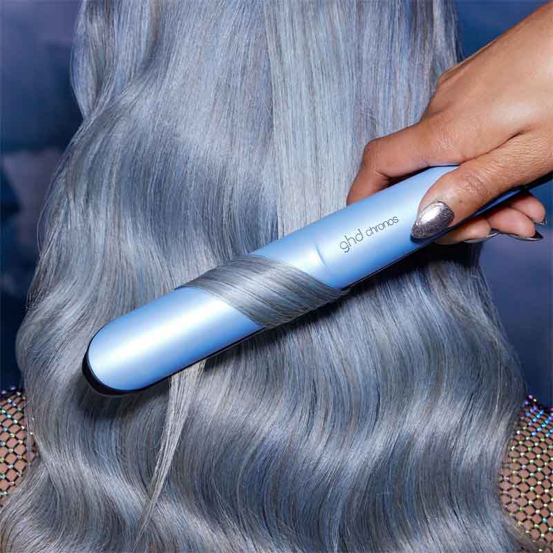 ghd, ghd Chronos Limited Edition Hair Straightener Icy Blue Gift Set, ghd straightener, ghd curler, sleek hair, for straight hair