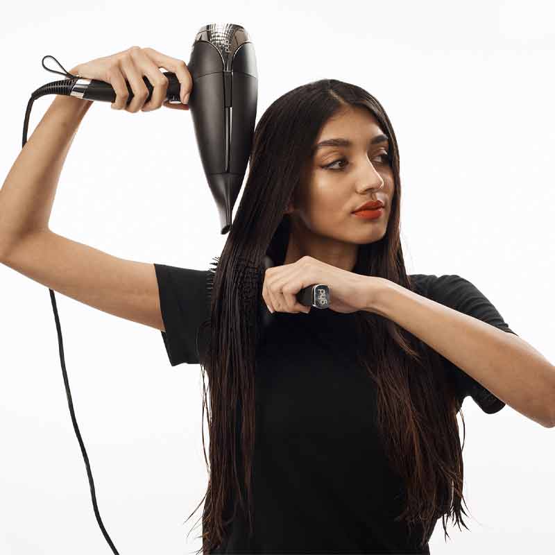 ghd, ghd Helios™ Professional Hair Dryer, ghd black hair dryer, sleek blowdry, frizz free blowdry