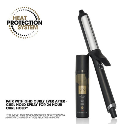 ghd, ghd Soft Curl Tong, curling tong, soft bouncy curls, hair heat protection system, no frizz curls, curling tong for sleek curls