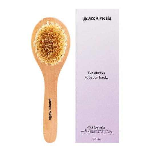 Grace & Stella Body Exfoliating Dry Brush | circulation and drainage | vegan dry brush | synthetic fibres brush 