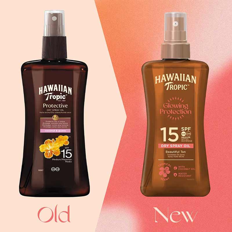 Hawaiian Tropic Glowing Protection Dry Oil Spray SPF 15 | sun tan oil | spf15