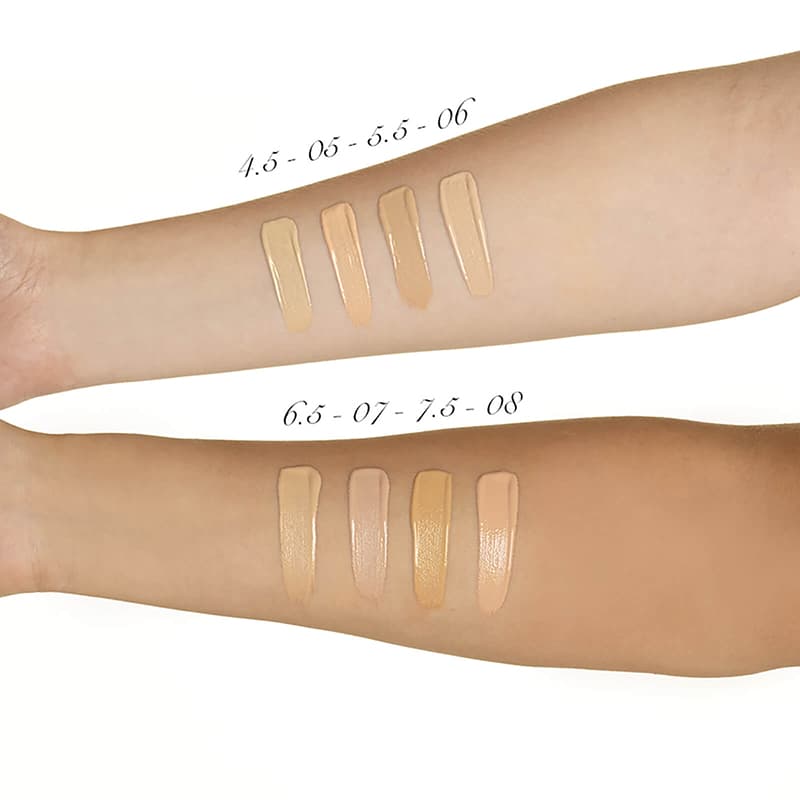 Illamasqua Skin Base Foundation | light coverage | arm swatches