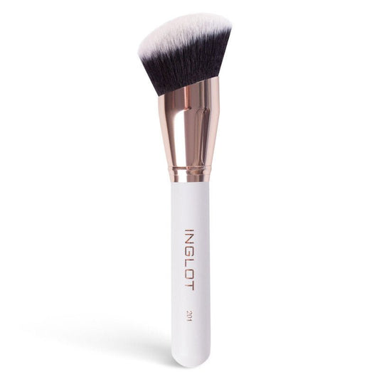 Inglot, Inglot Playinn Makeup Brushes, Brush Size 201, angled makeup face brush