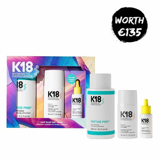 K18 Next Level Hair Repair Kit, Christmas gift set, K18 haircare routine, damaged hair gift set