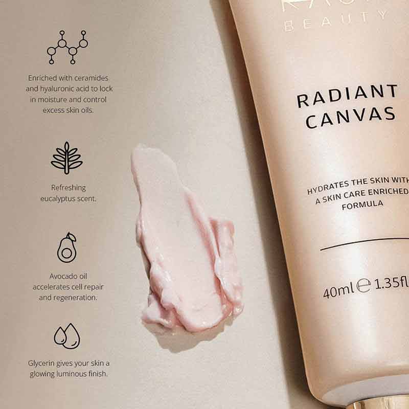 Kash Beauty Radiant Canvas Primer, Hydrating makeup primer, smoothing makeup base, Ensures makeup longevity