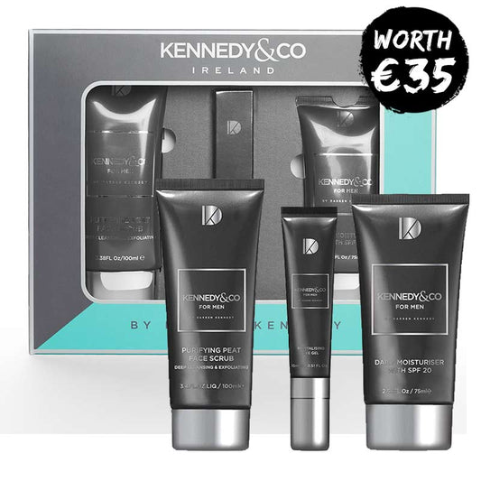 Kennedy & Co Mens Gift Set: Moisturiser, Peat Scrub & Eye Gel