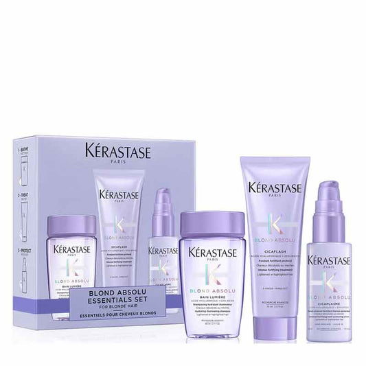 Kerastase blond absolu essentials set shampoo conditioner and serum for blonde hair