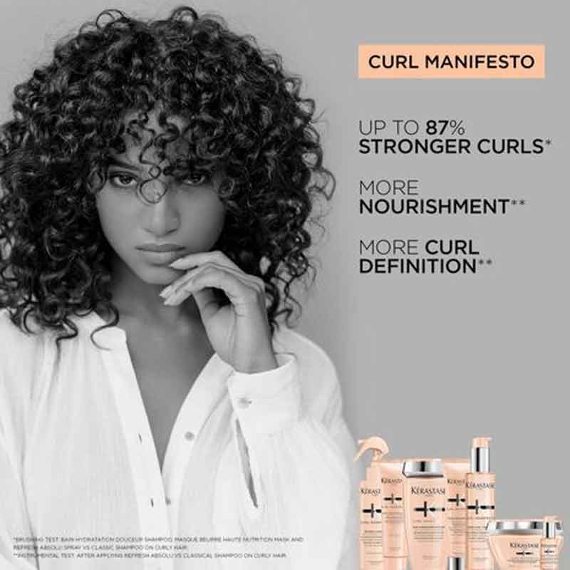 Kérastase Curl Manifesto Shampoo, curly hair conditioner, professional haircare for curls, curl definition, strong curls