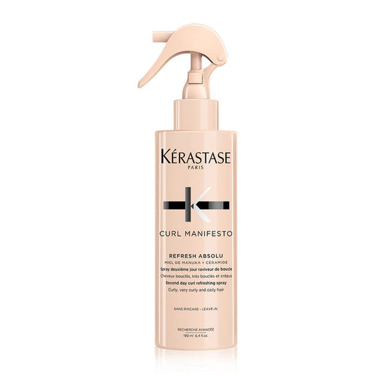 Kérastase Curl Manifesto Refresh Absolu Curl Refreshing Spray | Curl refreshing | Rehydrating | Revitalizing | Redefining | Lightweight | Effective | Natural curl promotion | Bounce | Volume | Lustrous shine