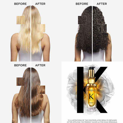 Kerastase, Elixir Ultime Range, For All Hair Types, Hair Oil, Before And After