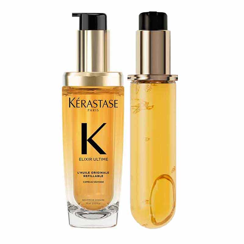 Kérastase Elixir Ultime L'Huile Originale Hair Oil with 75ml Refill, Kérastase Hair Oil, hair oil for dry, frizzy, dull hair