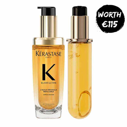 Kérastase Elixir Ultime L'Huile Originale Hair Oil with 75ml Refill, Kérastase Hair Oil, hair oil for dry, frizzy, dull hair