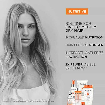 Kérastase, Nutritive, Hydrating Shampoo, shampoo for dry hair, free from parabens, for sensitive scalp, anti-frizz protection, for split ends