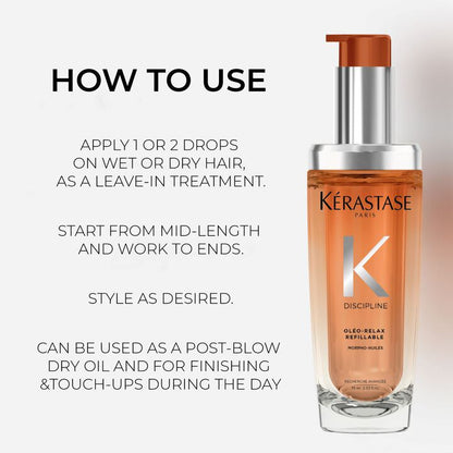 Kérastase, Oleo-Relax Morpho Huile, Discipline Range, How To Use, Post Blow Dry Oil