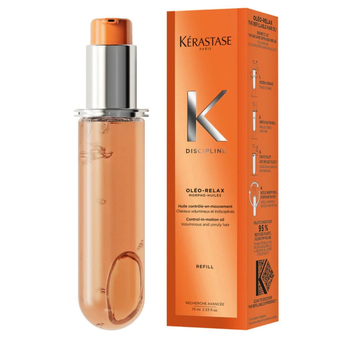 Kérastase, Oleo-Relax Morpho Huile, Discipline Range, Hair Oil For Frizzy Hair, Hair Oil Refill