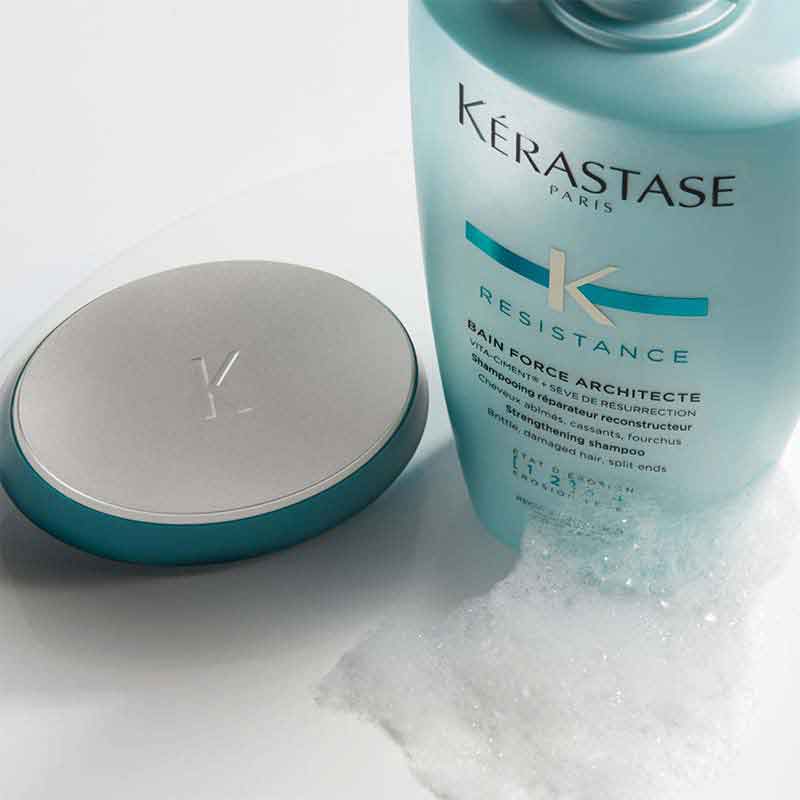 Kérastase Resistance Bain Force Architecte | Strengthening Shampoo | nourishing dry hair | strengthening damaged hair | replenishing shampoo | cleanse and condition hair | healthier hair | beautiful hair.