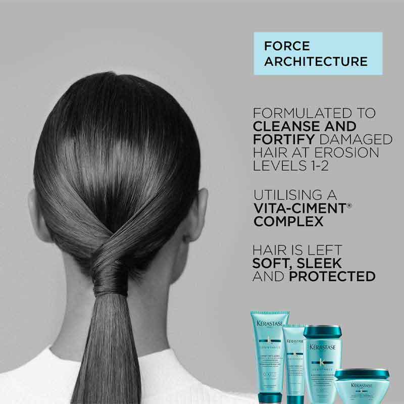 Kérastase Resistance Bain Force Architecte | Strengthening Shampoo | nourishing dry hair | strengthening damaged hair | replenishing shampoo | cleanse and condition hair | healthier hair | beautiful hair.