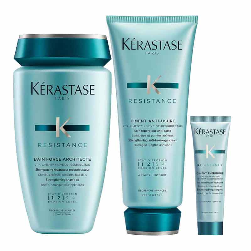 Kérastase, Kérastase Resistance Trio, Shampoo, Conditioner, Hair Treatment