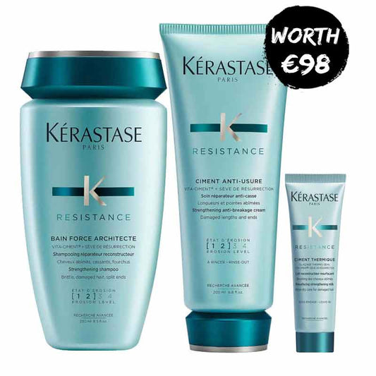 Kérastase, Kérastase Resistance Trio, Shampoo, Conditioner, Hair Treatment