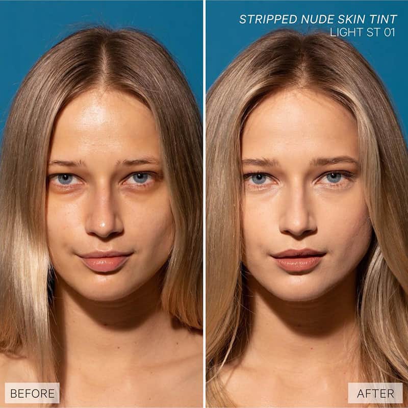 Kevyn Aucoin Stripped Nude Skin Tint | light coverage foundation | hyaluronic acid make up | before and after