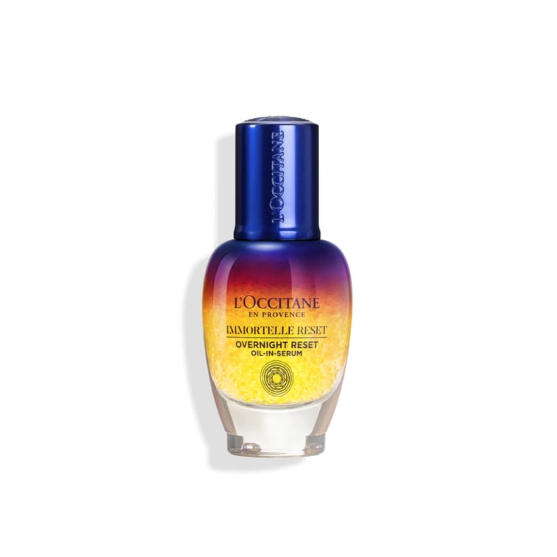 L'Occitane Overnight Reset Serum, night serum for tired skin, skincare for tired skin, fine lines & Wrinkles