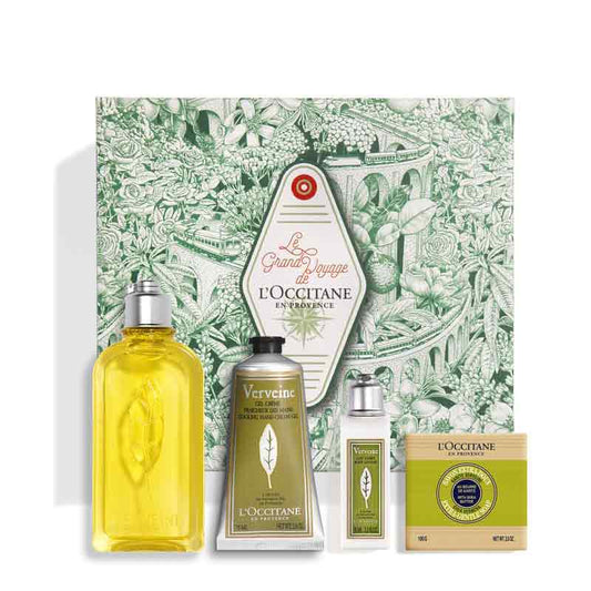 L'Occitane Uplift & Invigorate Verbena Collection., body care gift set, christmas gift sets, body sets, shower sets, shower gel