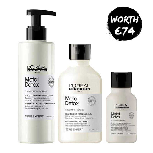 L'Oreal Professionnel Metal Detox Pre-Shampoo, Shampoo & Mini Shampoo Bundle