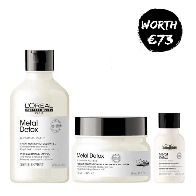 L’Oréal Professionnel Metal Detox Shampoo & Mask Duo + Free 100ml Shampoo