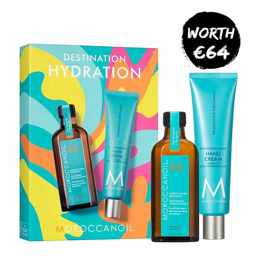 Moroccanoil Destination Hydration Original, moroccanoil treatment oil, hair oil, hand cream, christmas set